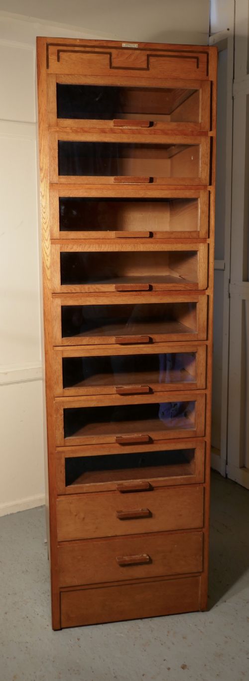 Vintage Art Deco Tall Haberdashery Cabinet, Shop Fitting