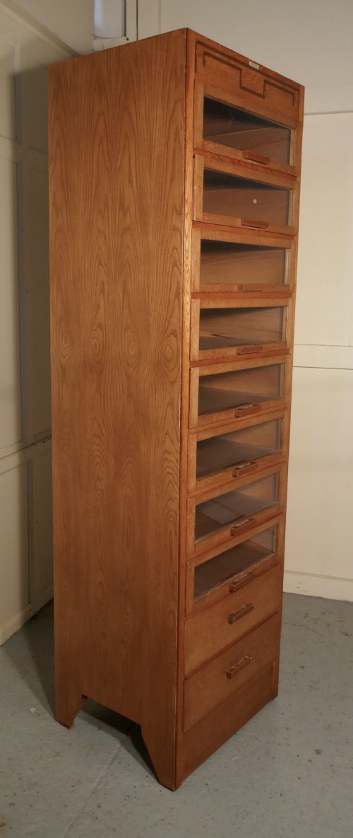 fig 3. Vintage Art Deco Tall Haberdashery Cabinet, Shop Fitting