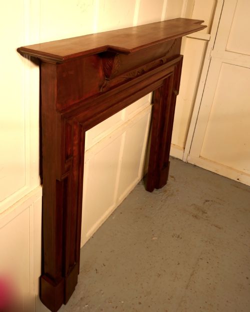 fig 1. Large Art Deco Mahogany Fireplace