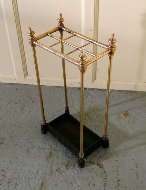 fig 1. A Victorian Brass and Cast Iron Walking Stick Stand or Umbrella Stand