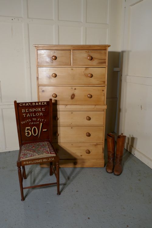 fig 1. Victorian 7 Pine Drawer Chest on Chest