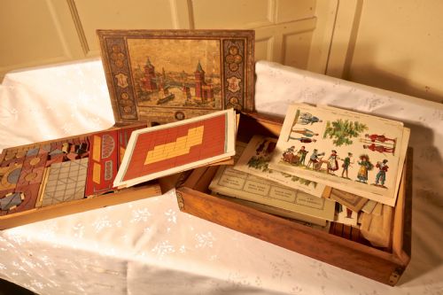 fig 1. Real Stone Block Junior Building Set in Original Pictorial Box By Anker