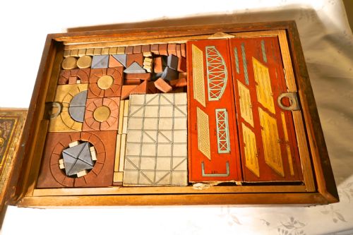 fig 5. Real Stone Block Junior Building Set in Original Pictorial Box By Anker