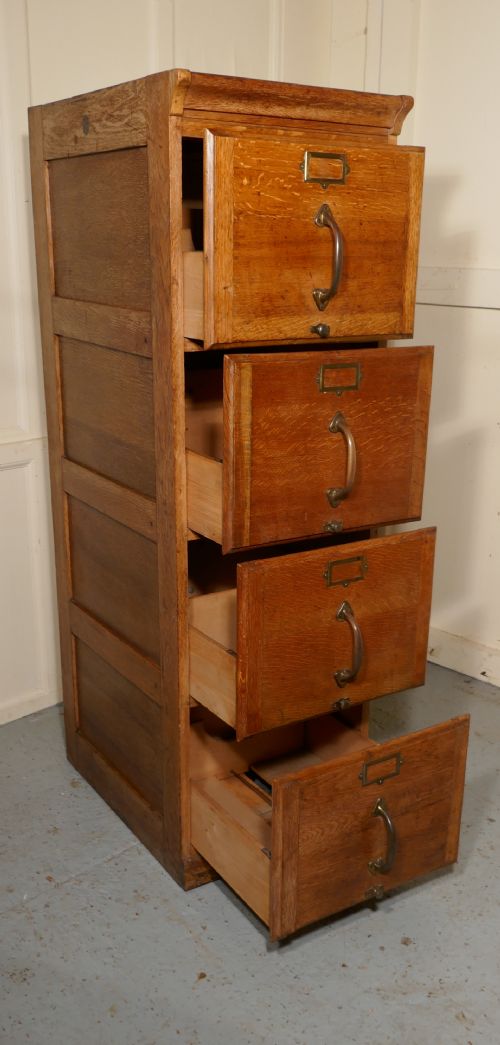 fig 3. A Large Art Deco 4 Drawer Oak Filing Cabinet