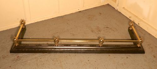 fig 1. Large Victorian Brass and Polished Steel Fender 