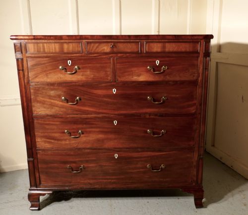 A Large William IV  Flame Mahogany Chest of Drawers