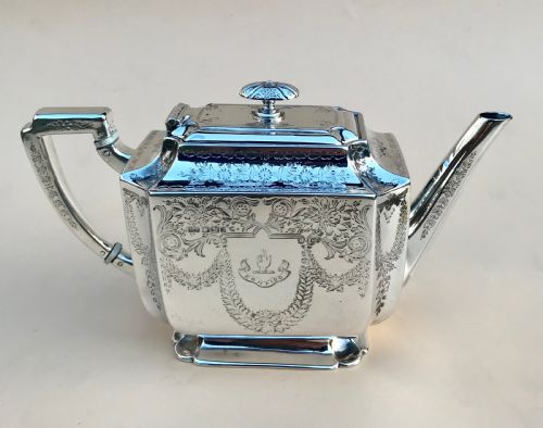 Victorian Silver Batchelor’s Teapot by Atkin Brothers of Sheffield 1895
