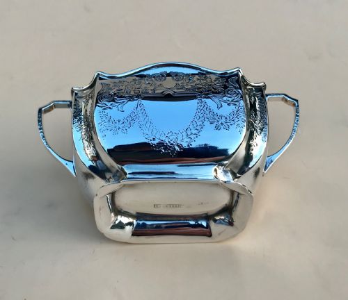 fig 1. Victorian Silver Batchelor’s Sugar Bowl By Atkin Brothers of Sheffield 1895
