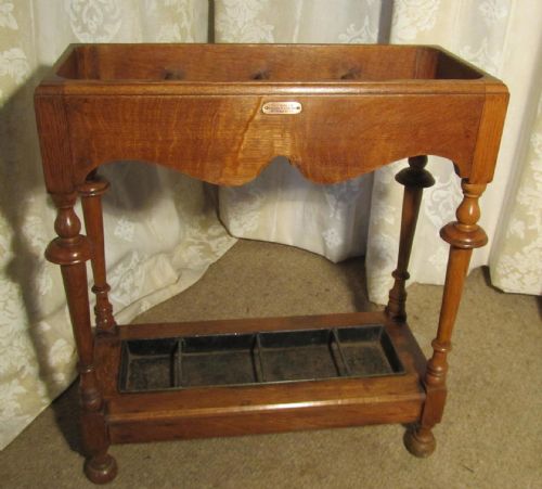 A 19th Century Arts and Crafts Oak Stick Stand or Umbrella Hall Stand