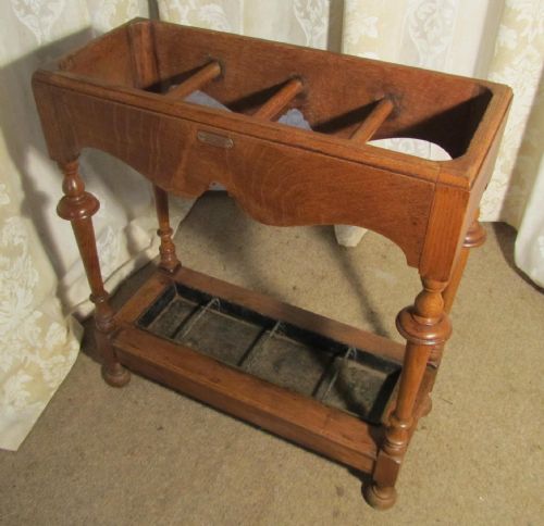 fig 2. A 19th Century Arts and Crafts Oak Stick Stand or Umbrella Hall Stand