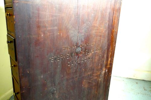fig 1. 19th Century 9 Drawer Cigarette Cabinet, by Stephen Mitchell and Sons of Glasgow