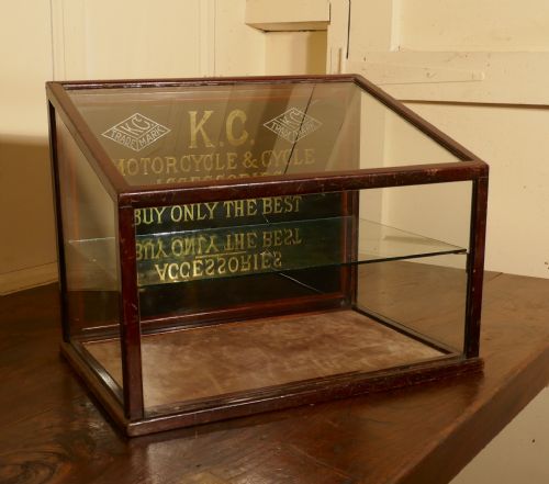 fig 1. A Very Rare Kansas City, Motorcycle and Cycle Accessories Display Cabinet