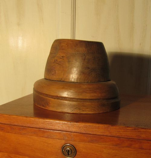 French Fruit Wood Trilby Hat Block Milliners Form