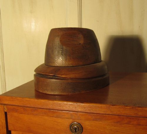 fig 4. French Fruit Wood Trilby Hat Block Milliners Form