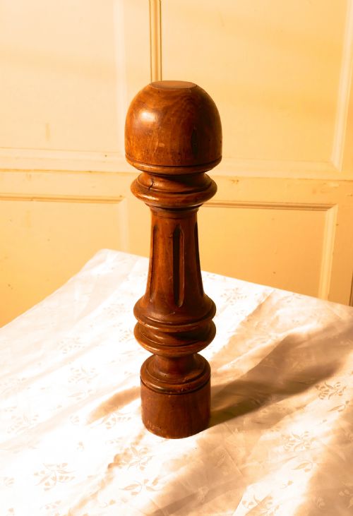 Tall French Fruit Wood Wig Stand or Hat Stand, Shop Display