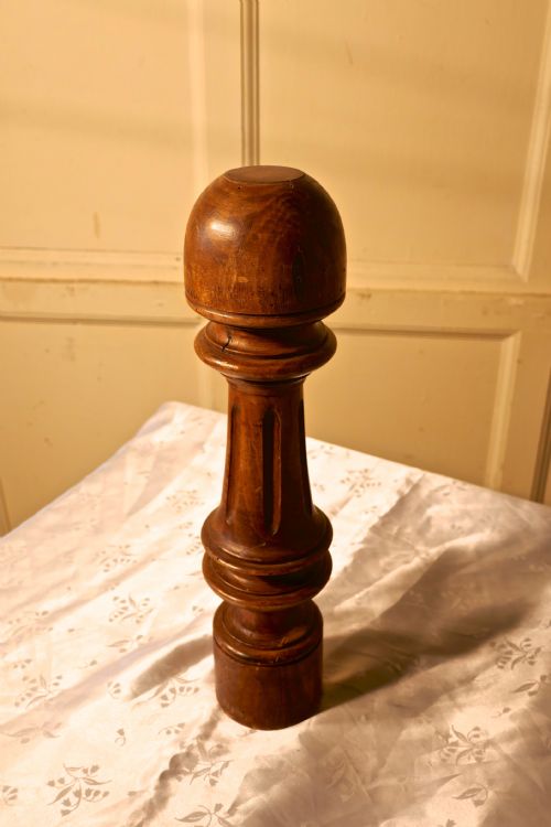 fig 1. Tall French Fruit Wood Wig Stand or Hat Stand, Shop Display