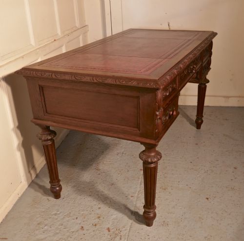 fig 2. Green Man Carved Gothic Oak Writing Table