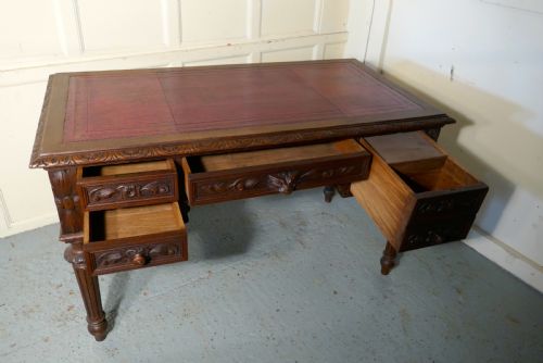 fig 5. Green Man Carved Gothic Oak Writing Table