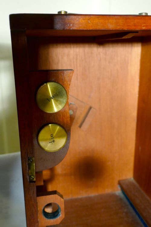 fig 3. A Victorian Monocular Microscope in a Mahogany Case