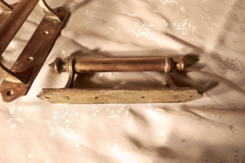 fig 1. 2 Pairs of Fine Arts and Crafts Brass Door Handles