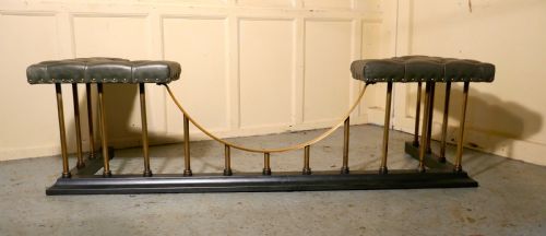 fig 3. Large Brass and Iron Club Fender, with Leather Seats