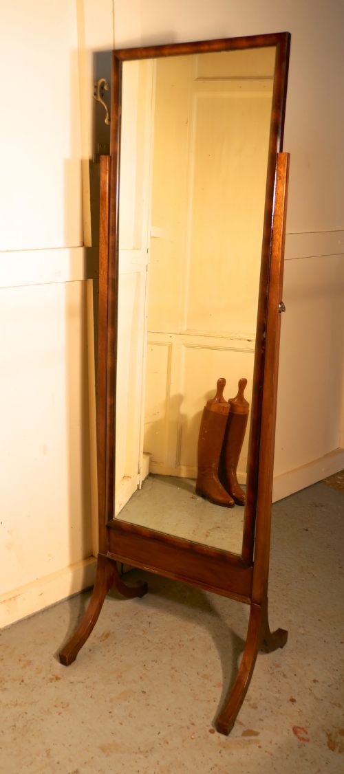 fig 1. Art Deco Walnut Cheval Mirror