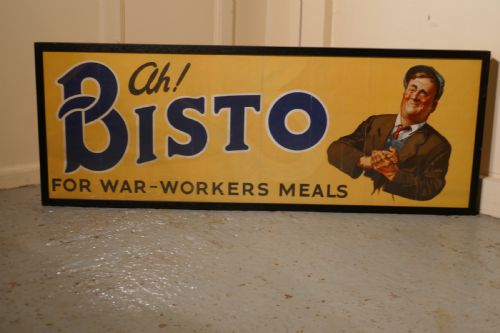fig 1. Framed Bisto Advertising Sign, Ah Bisto for War-Workers Meals Advertising Sign