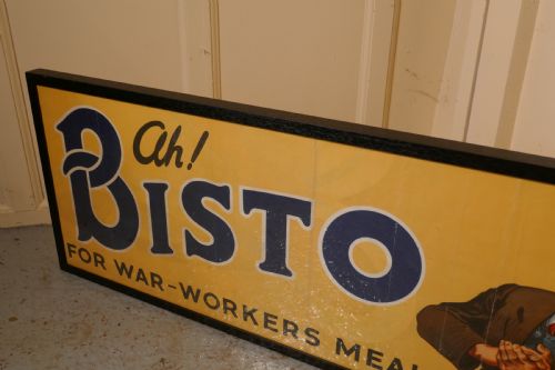 fig 3. Framed Bisto Advertising Sign, Ah Bisto for War-Workers Meals Advertising Sign