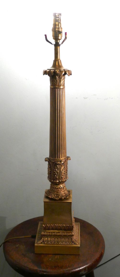 fig 2. Tall Brass Corinthian Column Table Lamp