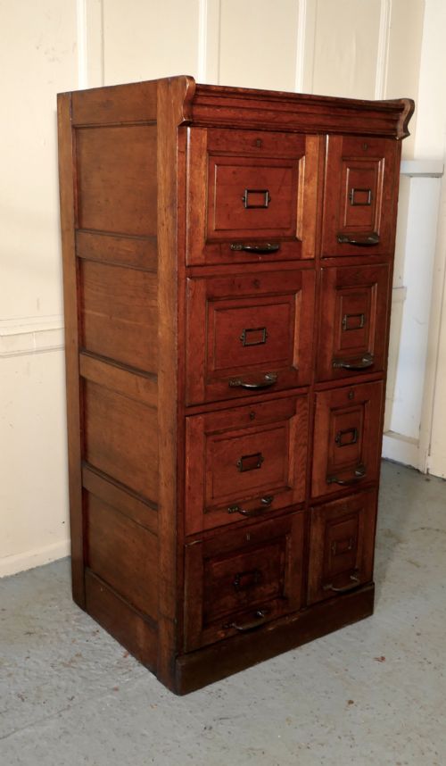 fig 2. An Edwardian Argyle 8 Drawer Filing Cabinet, Made in Golden Oak