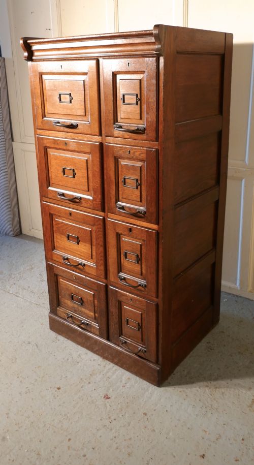 fig 3. An Edwardian Argyle 8 Drawer Filing Cabinet, Made in Golden Oak