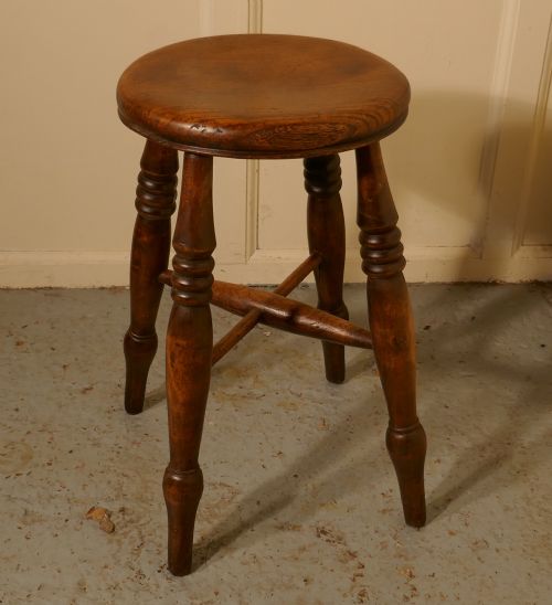 fig 4. A Victorian Elm Farmhouse Kitchen Stool