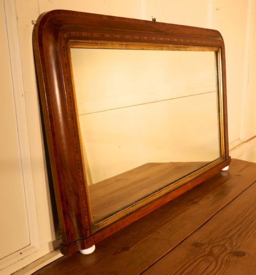 fig 2. Victorian Mirror Inlaid Walnut Overmantel