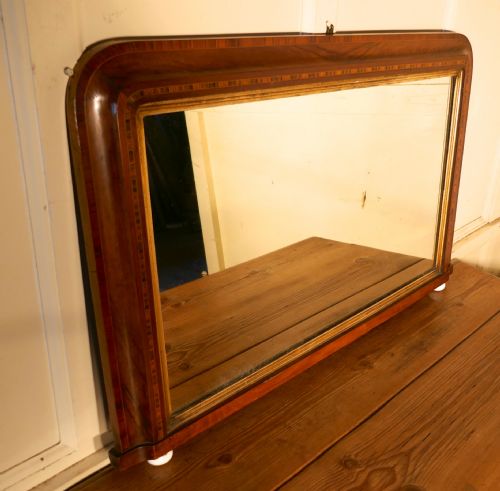 fig 4. Victorian Mirror Inlaid Walnut Overmantel