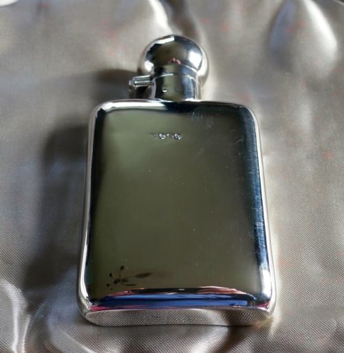Slim Silver Hall Marked Hip Flask, William Neale Date 1911