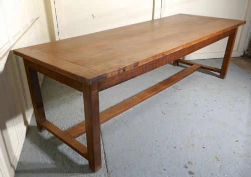 A Large 19th Century French Farmhouse Golden Oak Dining Table from Brittany