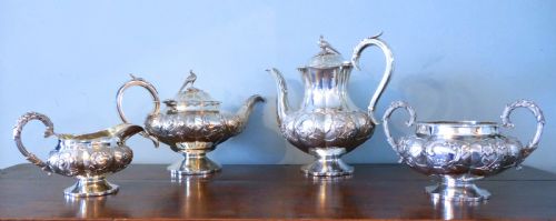fig 1. William IV Silver Four Piece Tea and Coffee Set by William Hewitt, London,1836