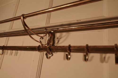 fig 3. Long 16 Sliding Hook French Art Deco Brass Hat and Coat Rack