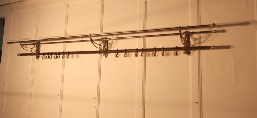 fig 4. Long 16 Sliding Hook French Art Deco Brass Hat and Coat Rack