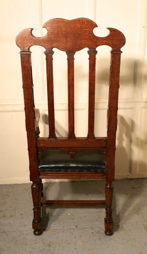fig 1. Large Oak Throne or Hall Chair by Gillow