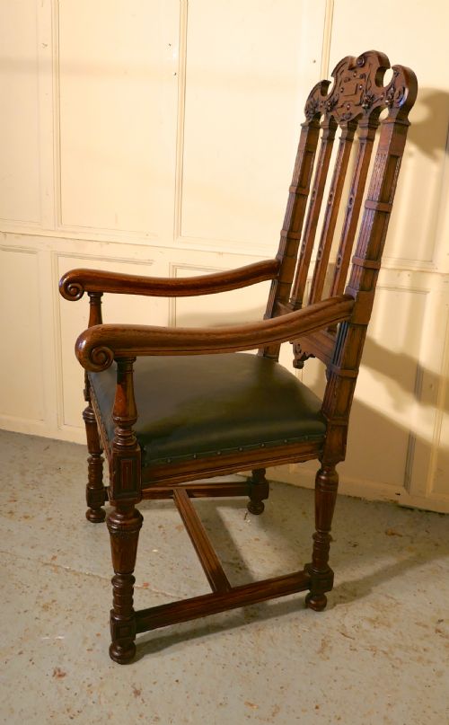 fig 2. Large Oak Throne or Hall Chair by Gillow