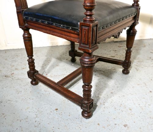 fig 5. Large Oak Throne or Hall Chair by Gillow