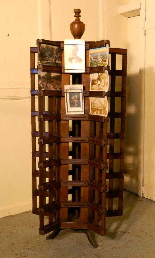 Edwardian Oak Post Card Display Stand