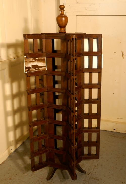 fig 3. Edwardian Oak Post Card Display Stand