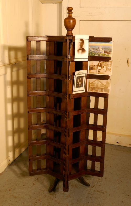fig 4. Edwardian Oak Post Card Display Stand