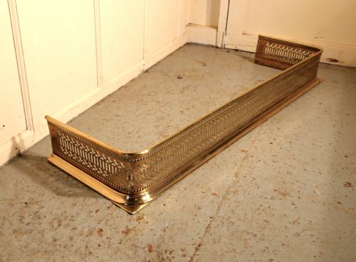 Long Victorian Pierced Brass Fender