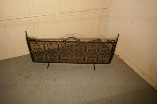 fig 1. Unusual Large Folding Wrought Iron Fire Guard for Inglenook Fireplace