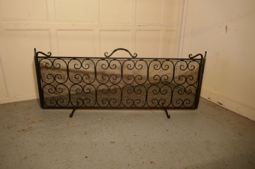 fig 2. Unusual Large Folding Wrought Iron Fire Guard for Inglenook Fireplace