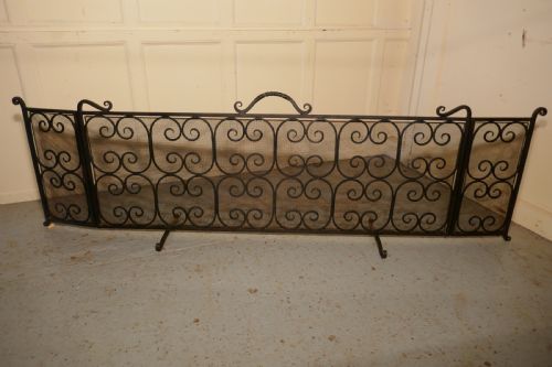 fig 4. Unusual Large Folding Wrought Iron Fire Guard for Inglenook Fireplace