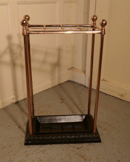 fig 1. A Victorian Copper and Cast Iron Walking Stick Stand or Umbrella Stand